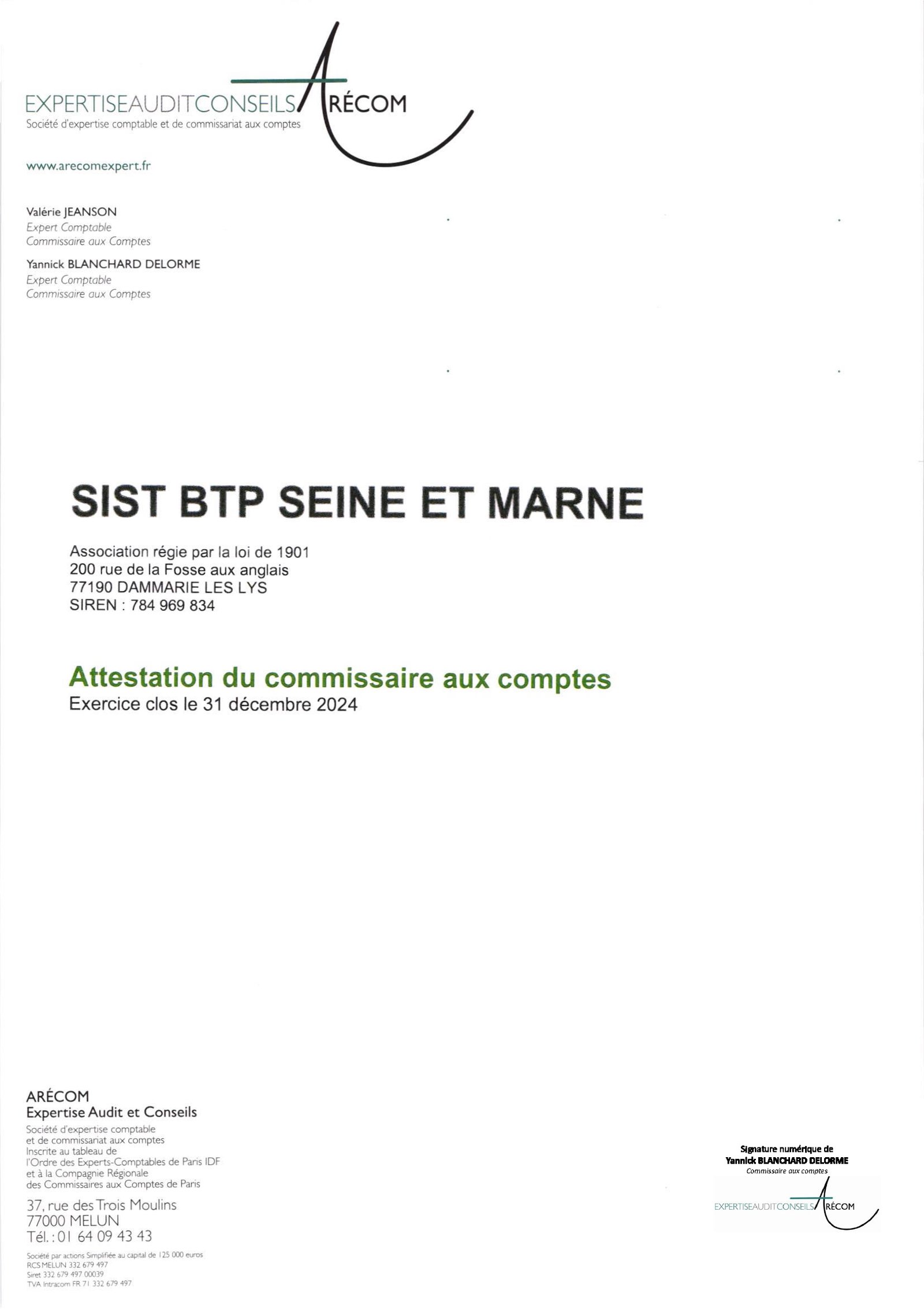 SIST BTP 77 Attestation 2024 SIGNUM Page 1